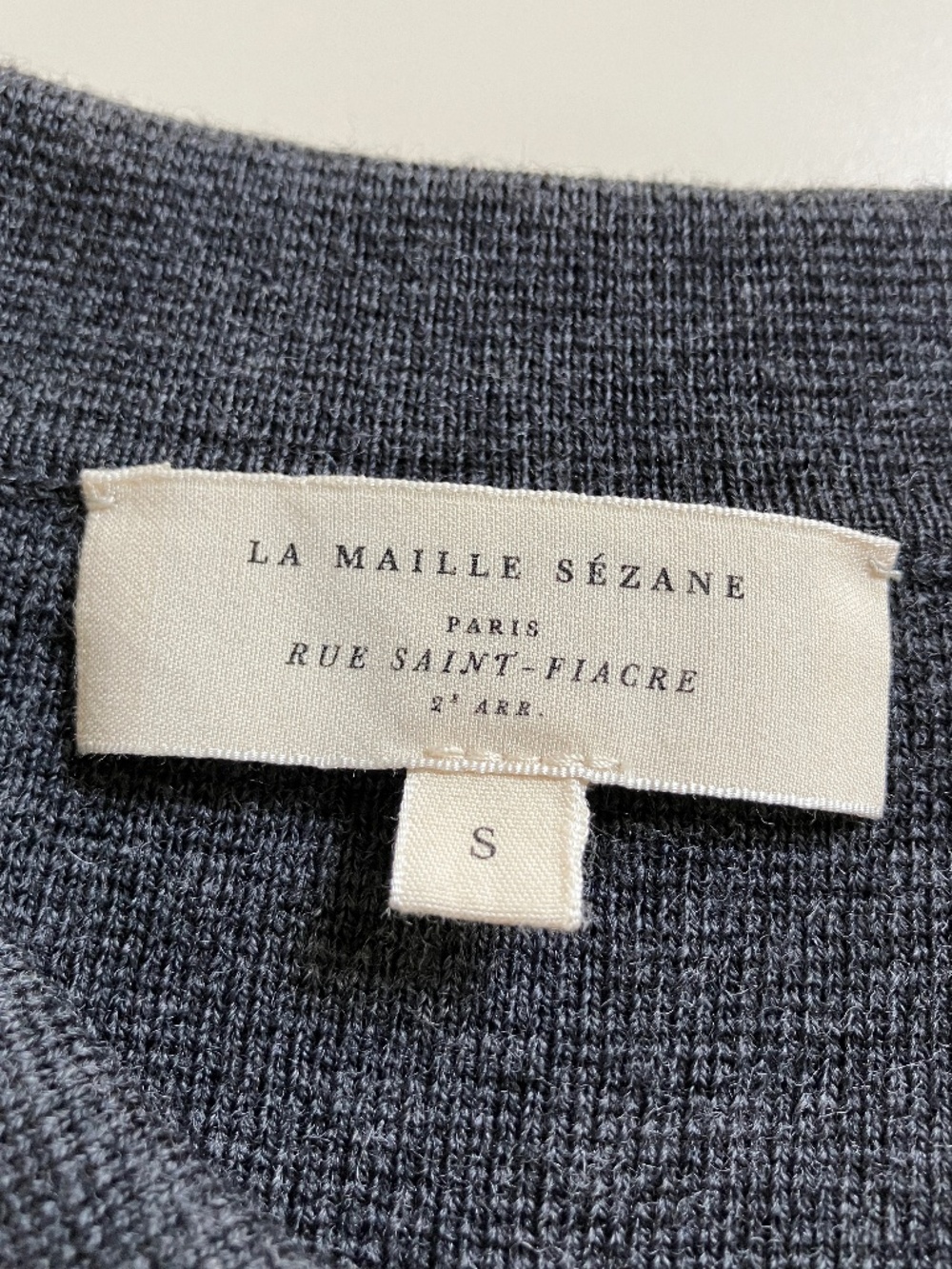 La Maille Sezane Betty Cardigan Sweater in Gray Merino Wool Women's Size Small - Picture 4 of 7